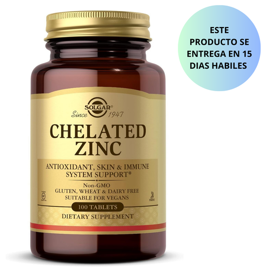 Solgar - Chelated Zinc(22mg),  100 tabletas