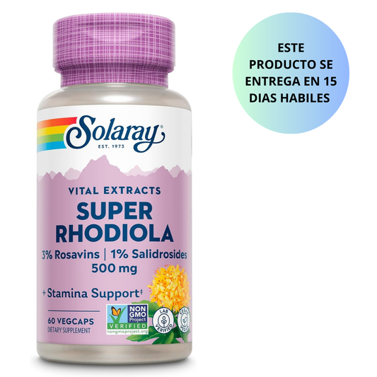 Solaray - Super Rhodiola 500mg(3% rosavins / 1% salidrosides), 60 capsulas