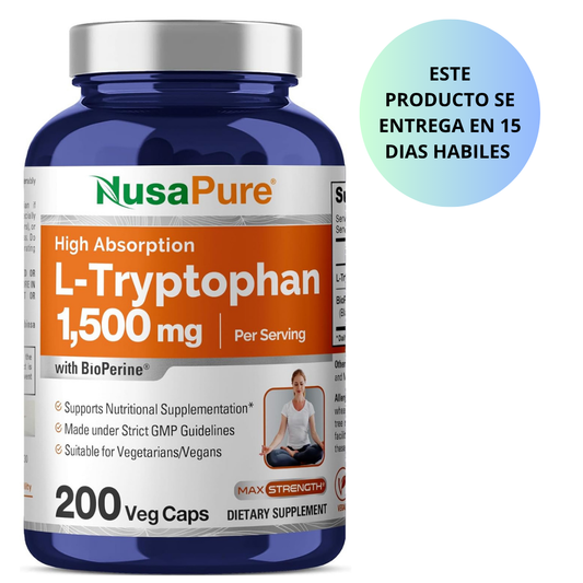 NusaPure - L-Tryptophan 1,500mg - 200 capsulas veg