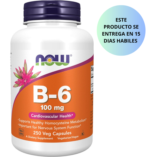 Now - B-6 100mg(cardiovascular health) - 250 capsulas veg