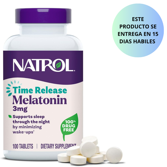Natrol Sleep - Melatonina 3mg Time release, 100 tabletas sin sabor