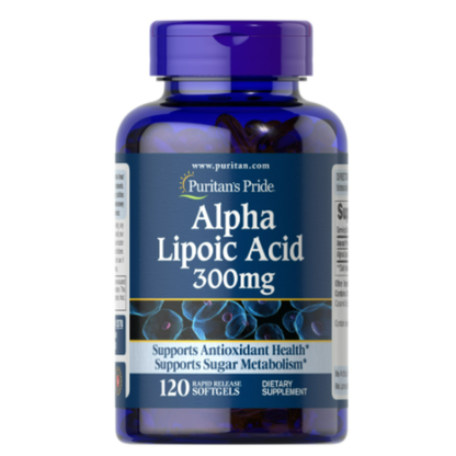 Puritan's Pride - Ácido alfa lipoico de 300 mg, apoya la salud antioxidante, 120 unidades