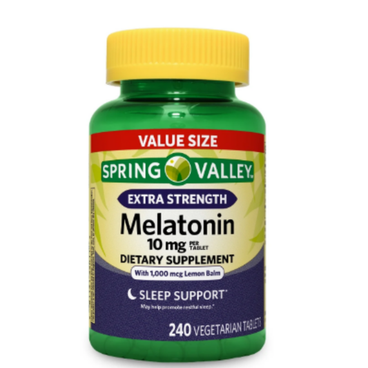 Melatonina de 10mg. Spring Valley - 240Tabletas