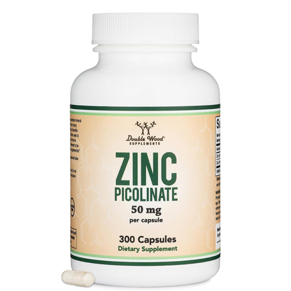 Double Wood  Picolinato de zinc 50 mg, 300 cápsulas