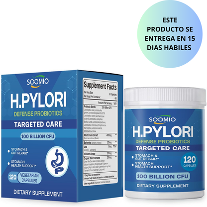 Soomio - H.Pylori Support Probiotic 100 mil millones 120capsulas