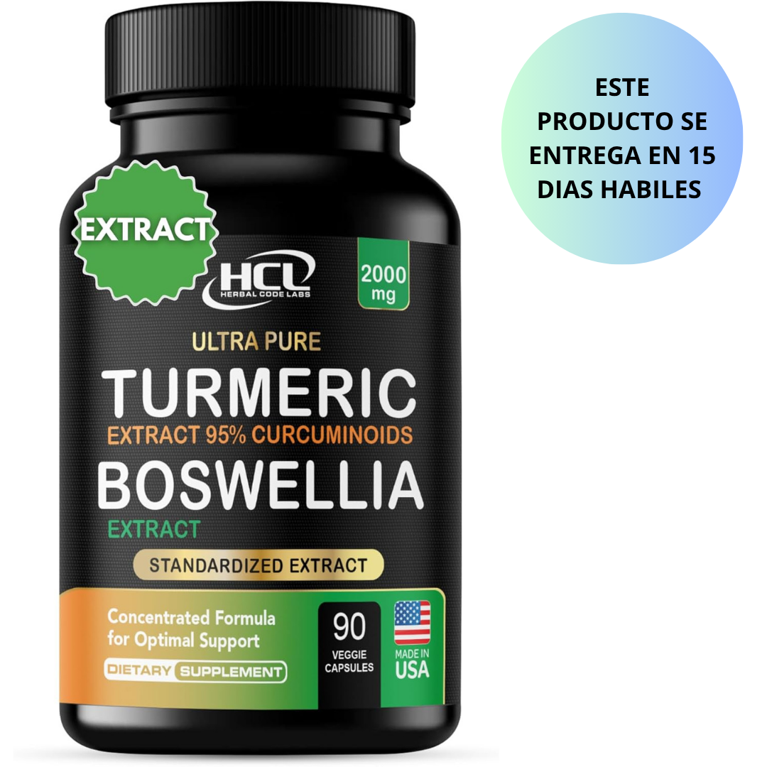 HCL - Turmeric + Boswellia extract 2000mg, 90 capsulas