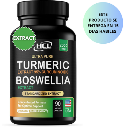 HCL - Turmeric + Boswellia extract 2000mg, 90 capsulas