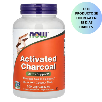 Now - Activated Charcoal(detox support) , 200 capsulas
