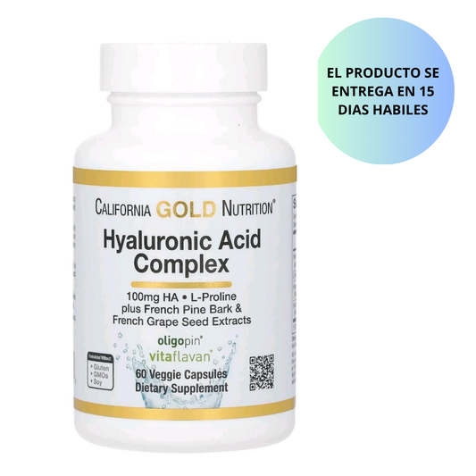 California Gold Nutrition Complejo de ácido hialurónico, 60 cáp