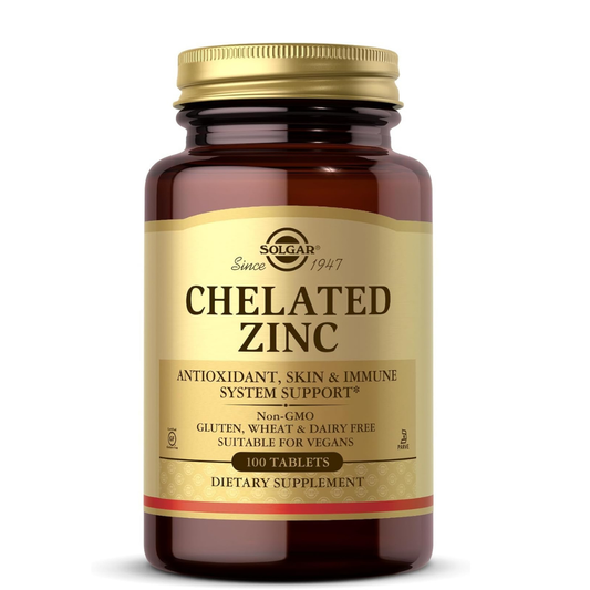 Solgar - Chelated Zinc(22mg),  100 tabletas