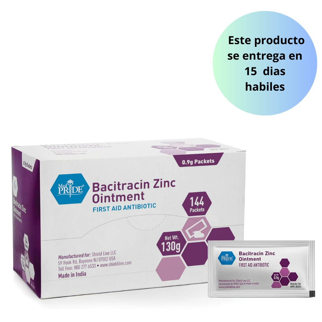 MED PRIDE Ungüento antibiótico de bacitracina con zinc , 144 unidades