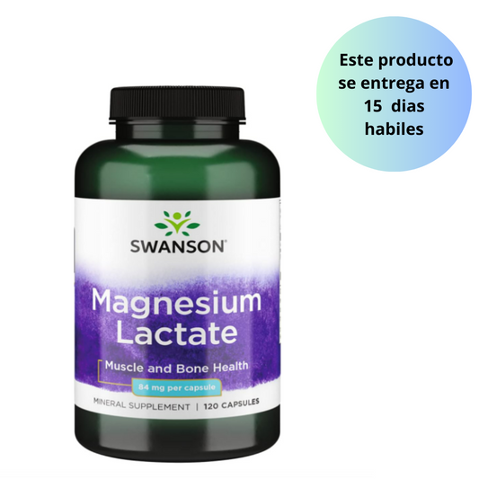 Swanson Lactato de magnesio 84mg , 120 capsulas