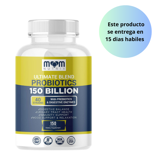 Mom Nutrix Probióticos 150 mil millones de CFU - 40 probióticos ,  150 cápsulas