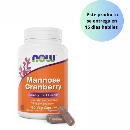 Vitamina Mannose 450mg -  Cranberry 250mg ,  120 capsulas - Now