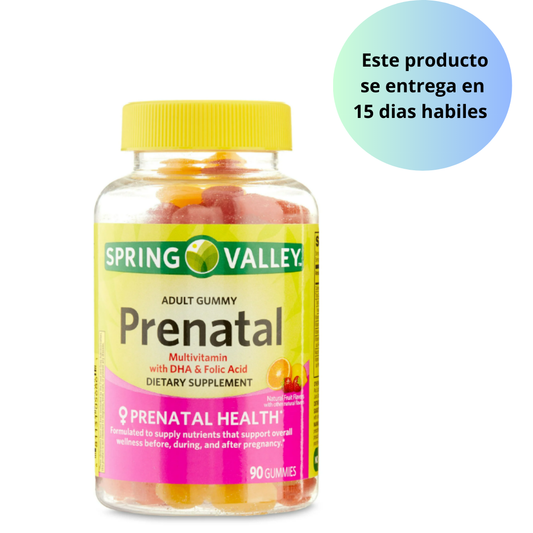 Spring Valley - Prenatal multivitaminico DHA y Acido Folico , 90 gummies