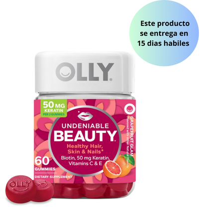 OLLY Undeniable Beauty hair, skin & nails - con biotina, vitamina C, keratin - 60 gummies