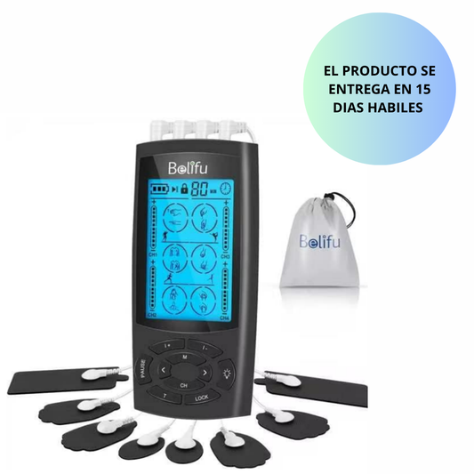 TENS estimulador muscular para alivio del dolor, 24 modos, 20 niveles de intensidad, masajeador de pulso eléctrico con pantalla grande, 8 almohadillas