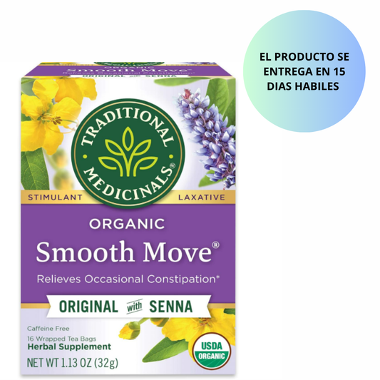 Traditional Medicinals Movimiento suave, ayuda a aliviar el estreñimiento durante la noche, 16 bolsitas de té