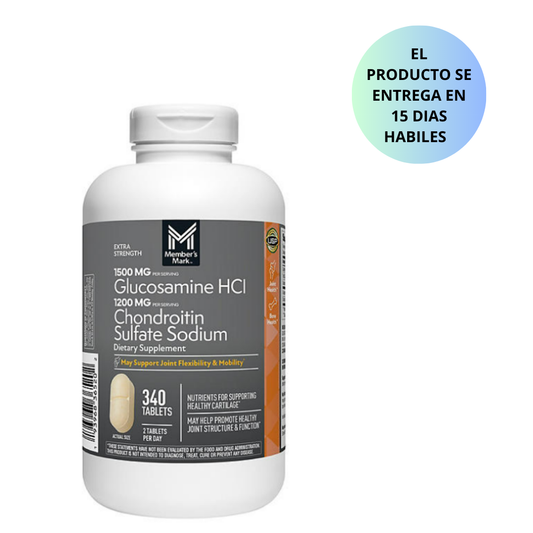 Member's Mark Extra Strength Glucosamine HCl and Chondroitin Sulfate Sodium , 340 tabletas