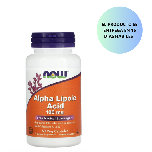 Now - Alpha lipoic acid 100mg , 60 capsulas vegetarianas