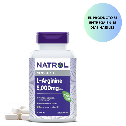 Natrol , L-Arginine 5000mg , mens health - 90 tabletas