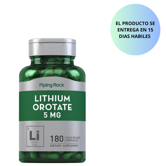 Piping Rock Orotato de litio 5mg | 180 cápsulas
