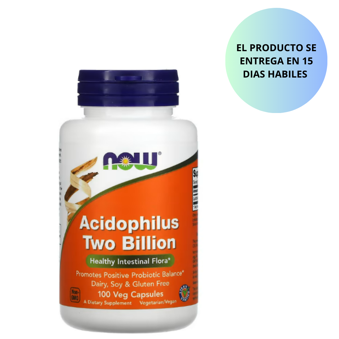 NOW, Acidophilus - Two Billion, 100 capsulas vegetarianas