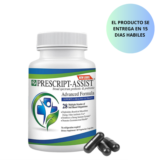Prescript Assist - Prebióticos y probióticos para la salud digestiva - 28 cepas de microflora , 60 capsulas