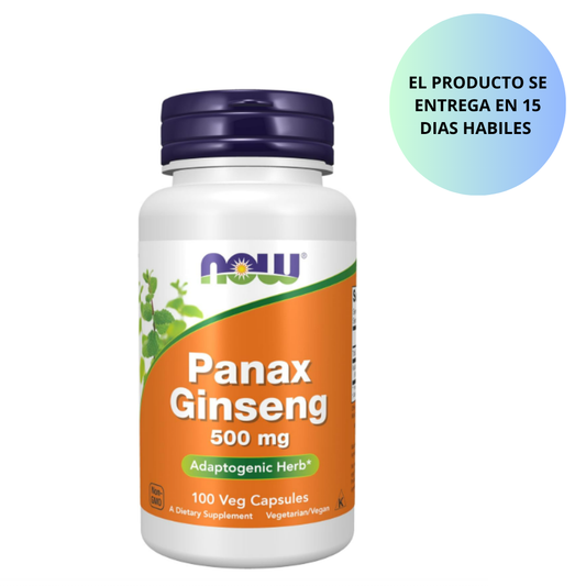 NOW, Panax Ginseng  500 mg , 100 capsulas vegetarianas