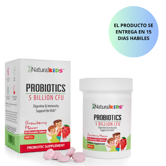 Naturalslim - NaturalKids® PROBIOTICS™ 5 BILLION CFU , 60 tabletas masticables