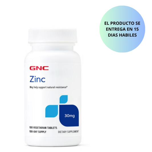 GNC - ZINC 30MG , 100 Tabletas vegetarianas