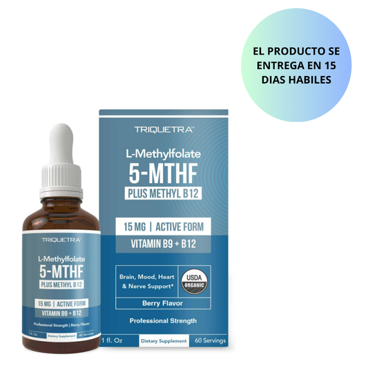 Tiquetra - L-Methylfolate , 5-MTFH plus Methyl B12 , 15mg - 1fl. oz