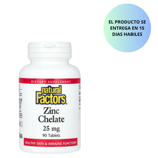 Natural Factors , Zinc chelate 25mg - 90 tabletas