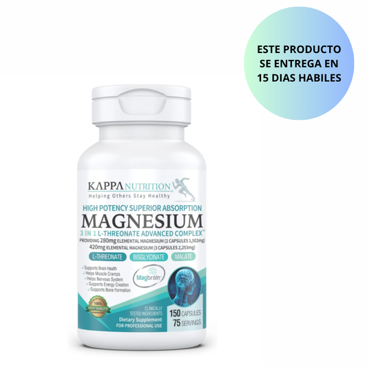 Kappa Nutrition - Magnesium 3 in 1 L-threonate advanced complex 150 capsulas