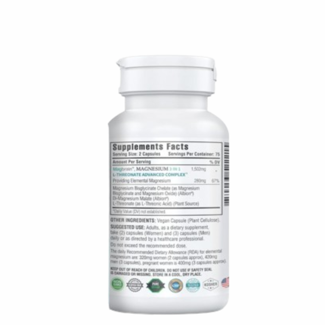 Kappa Nutrition - Magnesium 3 in 1 L-threonate advanced complex 150 capsulas
