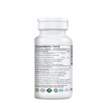 Kappa Nutrition - Magnesium 3 in 1 L-threonate advanced complex 150 capsulas