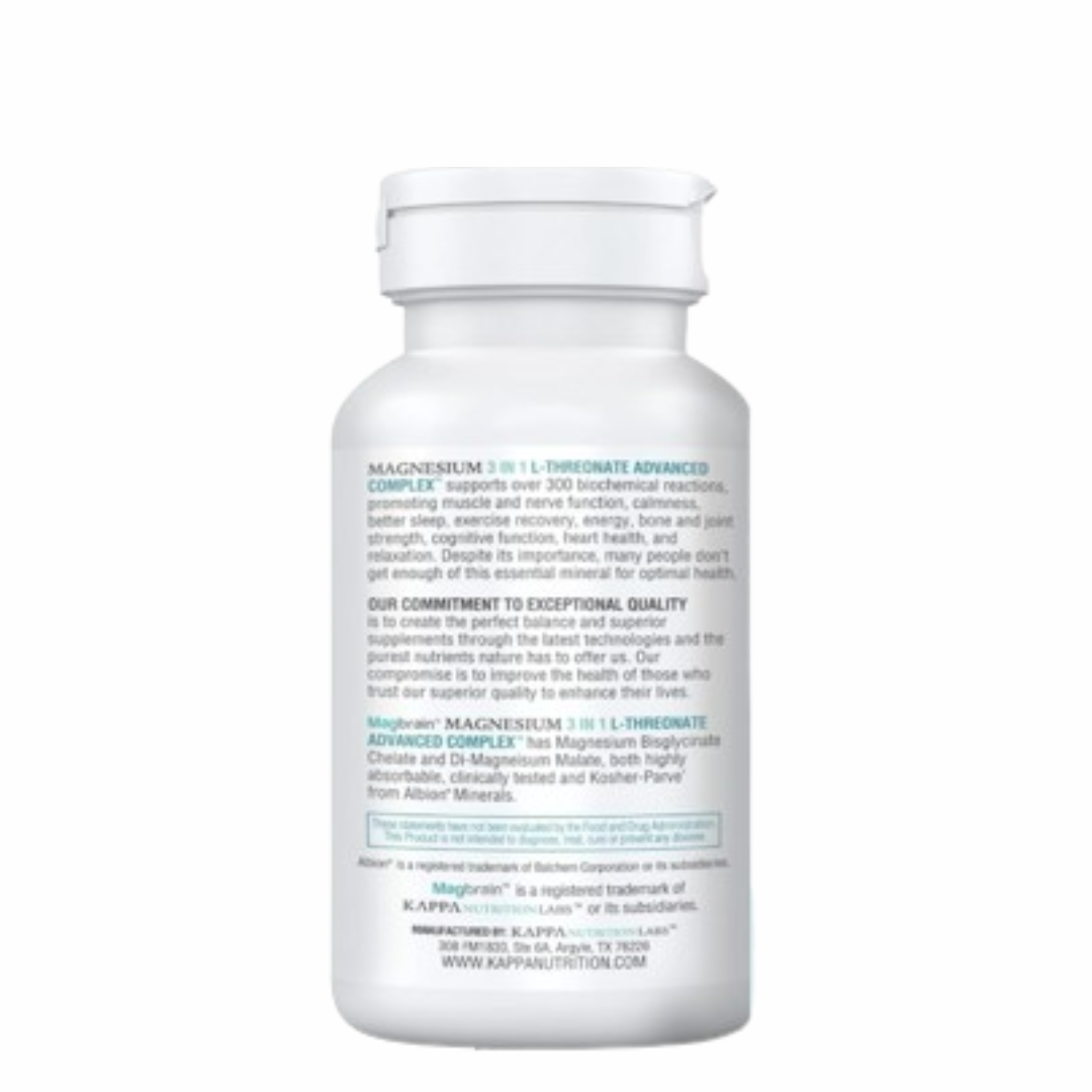 Kappa Nutrition - Magnesium 3 in 1 L-threonate advanced complex 150 capsulas