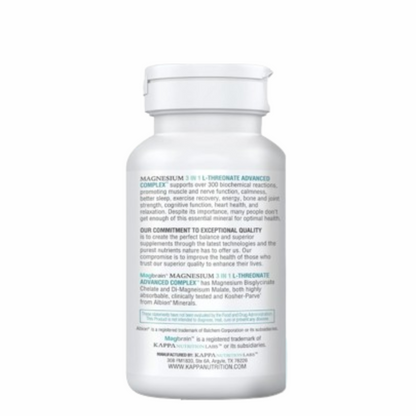 Kappa Nutrition - Magnesium 3 in 1 L-threonate advanced complex 150 capsulas