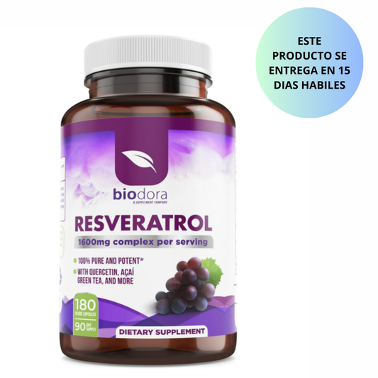 Biodora - Resveratrol 1600mg , 180 capsulas