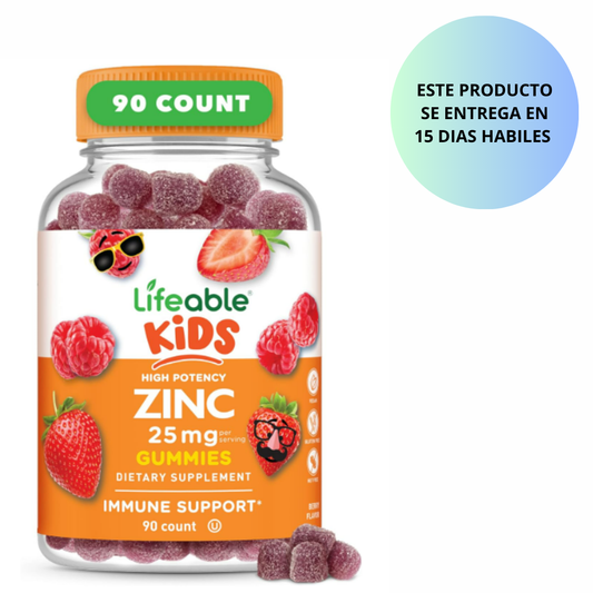 Lifeable Kids- Zinc 25mg, 90 gummies
