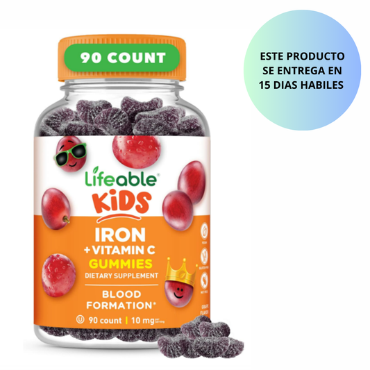 Lifeable kids - Iron + vitamina C 10mg, 90 gummies