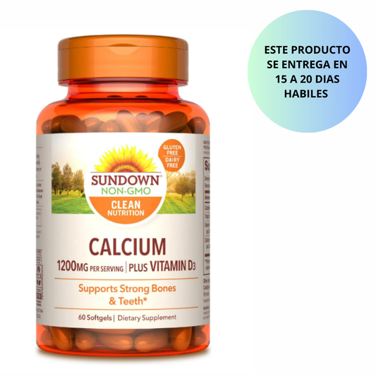 Sundown - Calcio 1200 mg más vitamina D3, 60 capsulas