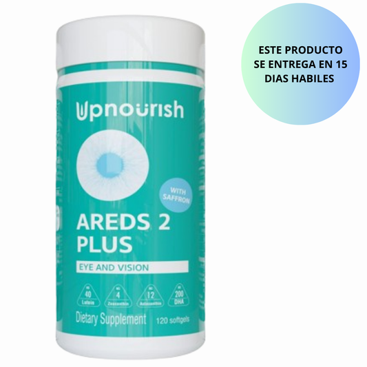 UpNourish AREDS 2+ - Suplemento avanzado de vitamina ocular para salud macular y ojo seco, 120 capsulas