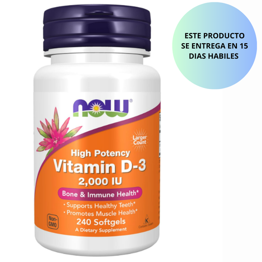 Now - Vitamina D-3 2000IU , 240 capsulas