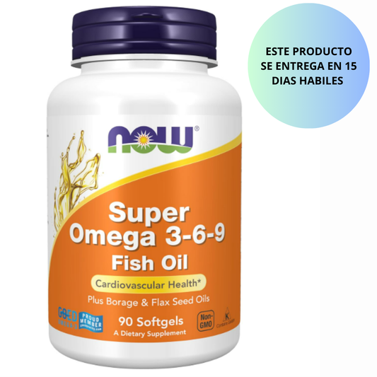 Now - Super Omega 3-6-9 fish oil, 90 capsulas