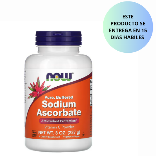 Now - pure buffered Sodium Ascorbate - vitamina C powder, 227g