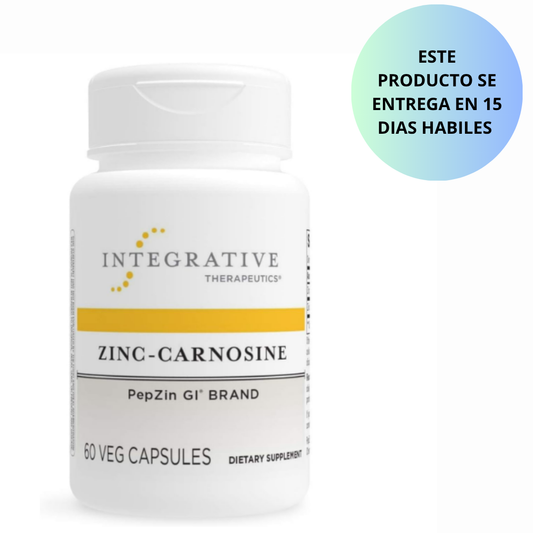Integrative therapeutics, zinc - carnosine pepzin GI Brand, 60 capsulas veg