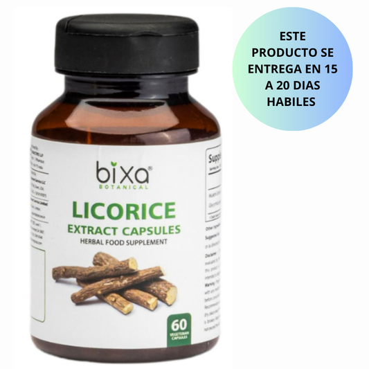 Bixa Botanical - Licorice root ( Mulethi ) extract (Glycyrrhizin 25%) 450mg, 60 capsulas