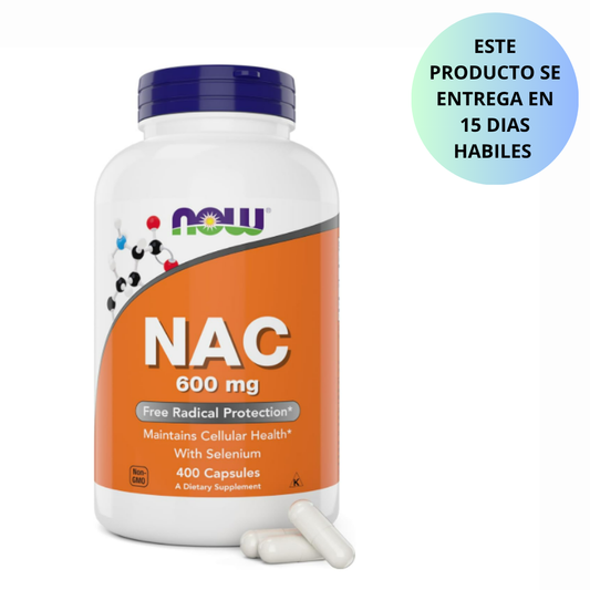 Now NAC 600 mg, 400 cápsulas vegetales