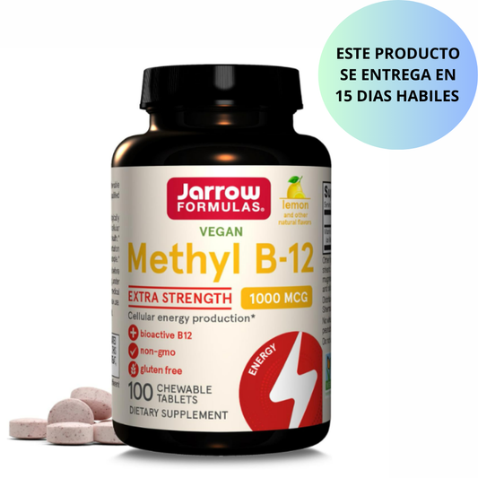 Jarrow Formula Vegan- Methyl B-12 1000mg, 100 tabletas masticables